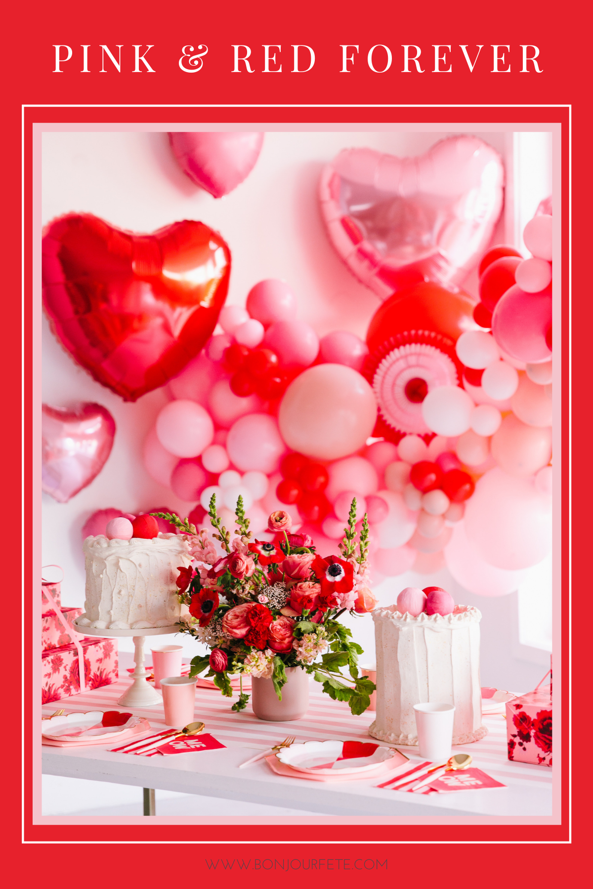 Pink & Red Valentines Day Conversation Heart Party Cups
