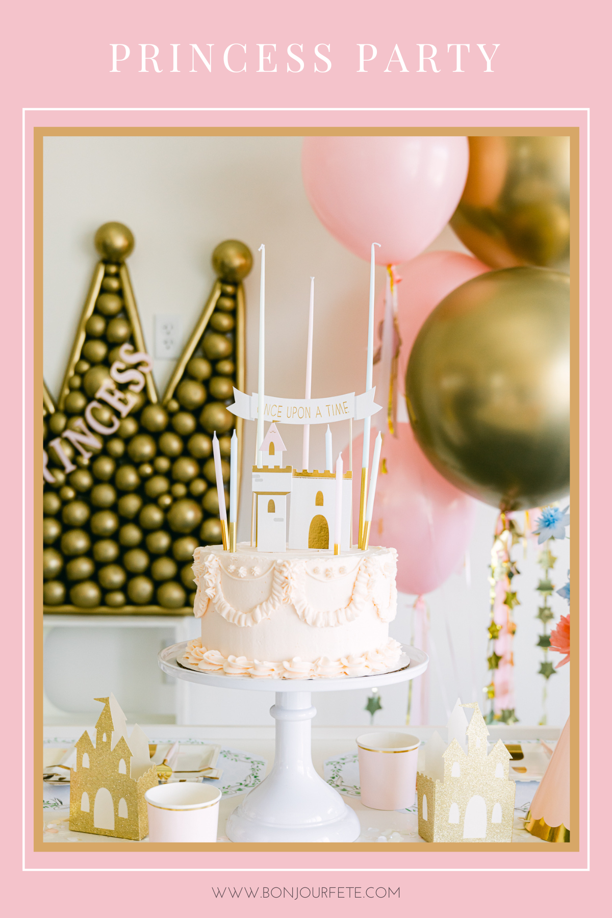 Pink Girl Bow little Princess Girl's Happy Birthday Cake Birthday  Decoration
