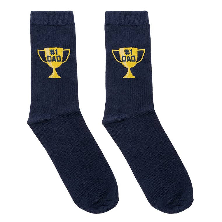 3D Packaged Crew Socks - Trophy - "#1 Dad" - Navy Blue Living Royal 3D Packaged Crew Socks - Trophy - "#1 Dad" - Navy Blue Bonjour Fete - Party Supplies