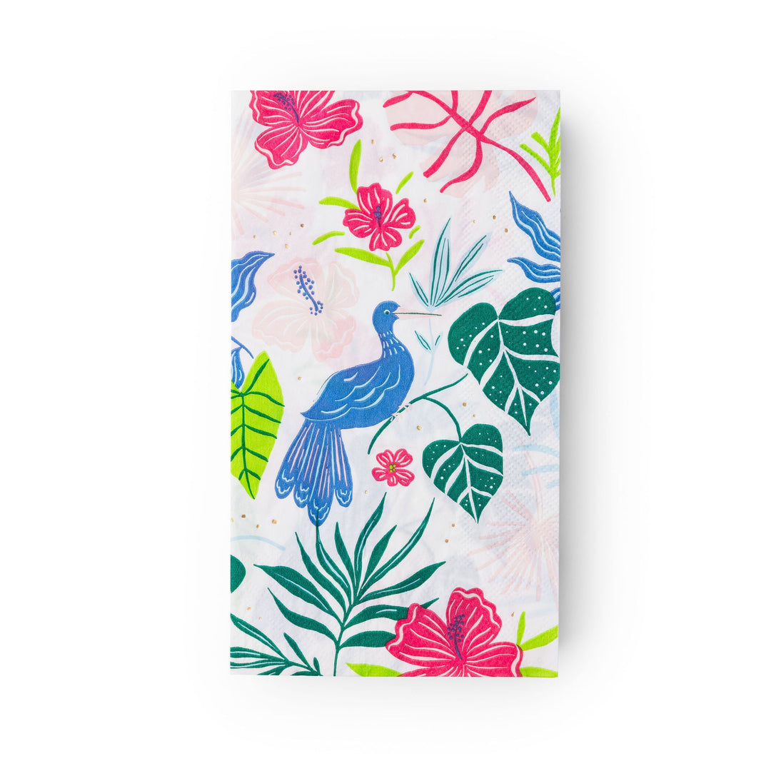 LUAU TROPICAL BIRD GUEST TOWELS Bonjour Fete Napkins LUAU TROPICAL BIRD GUEST TOWELS Bonjour Fete - Party Supplies