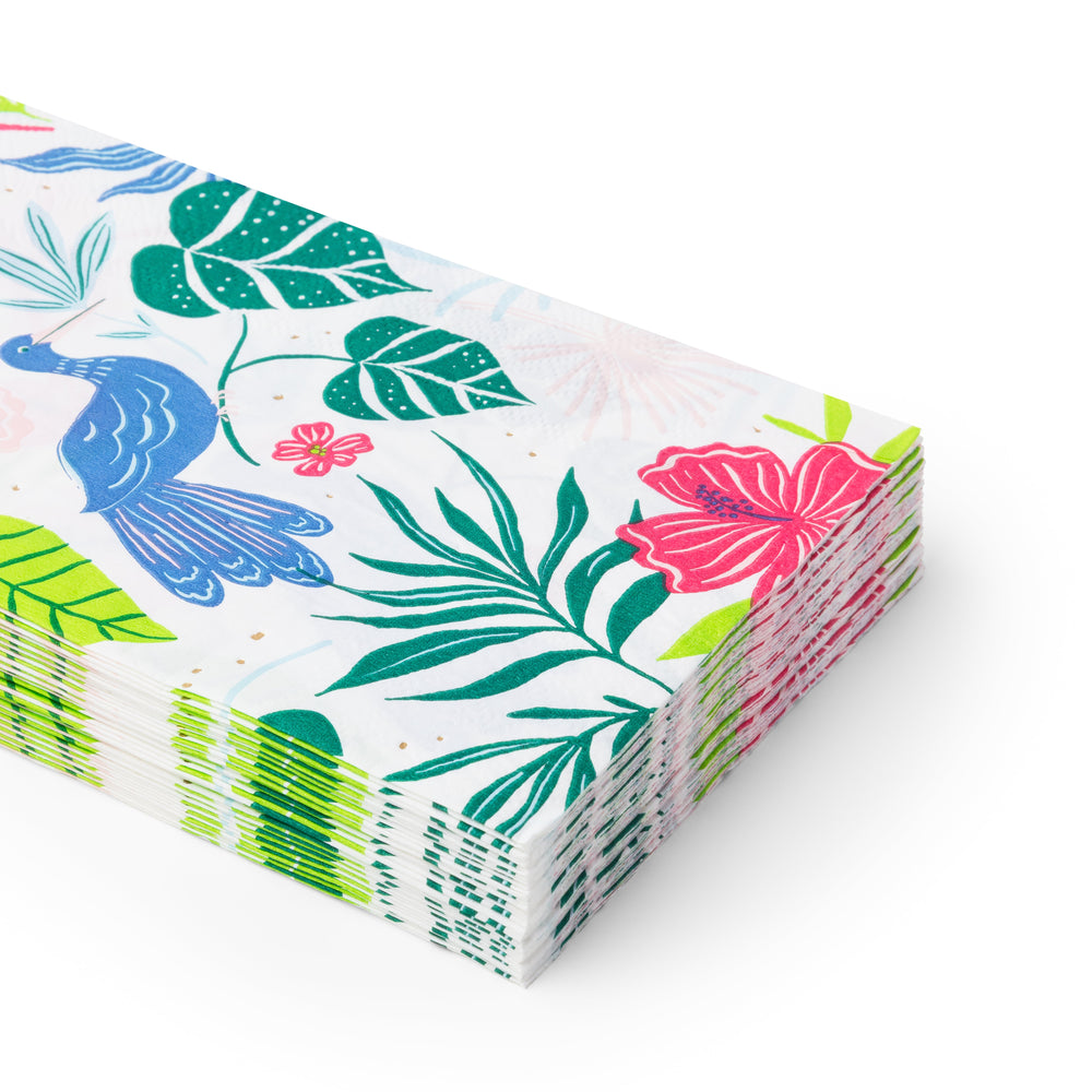 LUAU TROPICAL BIRD GUEST TOWELS Bonjour Fete Napkins LUAU TROPICAL BIRD GUEST TOWELS Bonjour Fete - Party Supplies