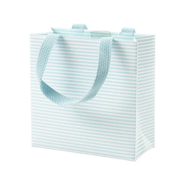BLUE STRIPE MINI GIFT BAG Caspari Gift Wrapping BLUE STRIPE MINI GIFT BAG Bonjour Fete - Party Supplies