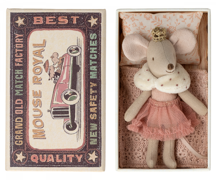 Maileg Princess Little Sister Mouse In Matchbox Bonjour Fete Party Supplies Dolls & Stuffed Animals