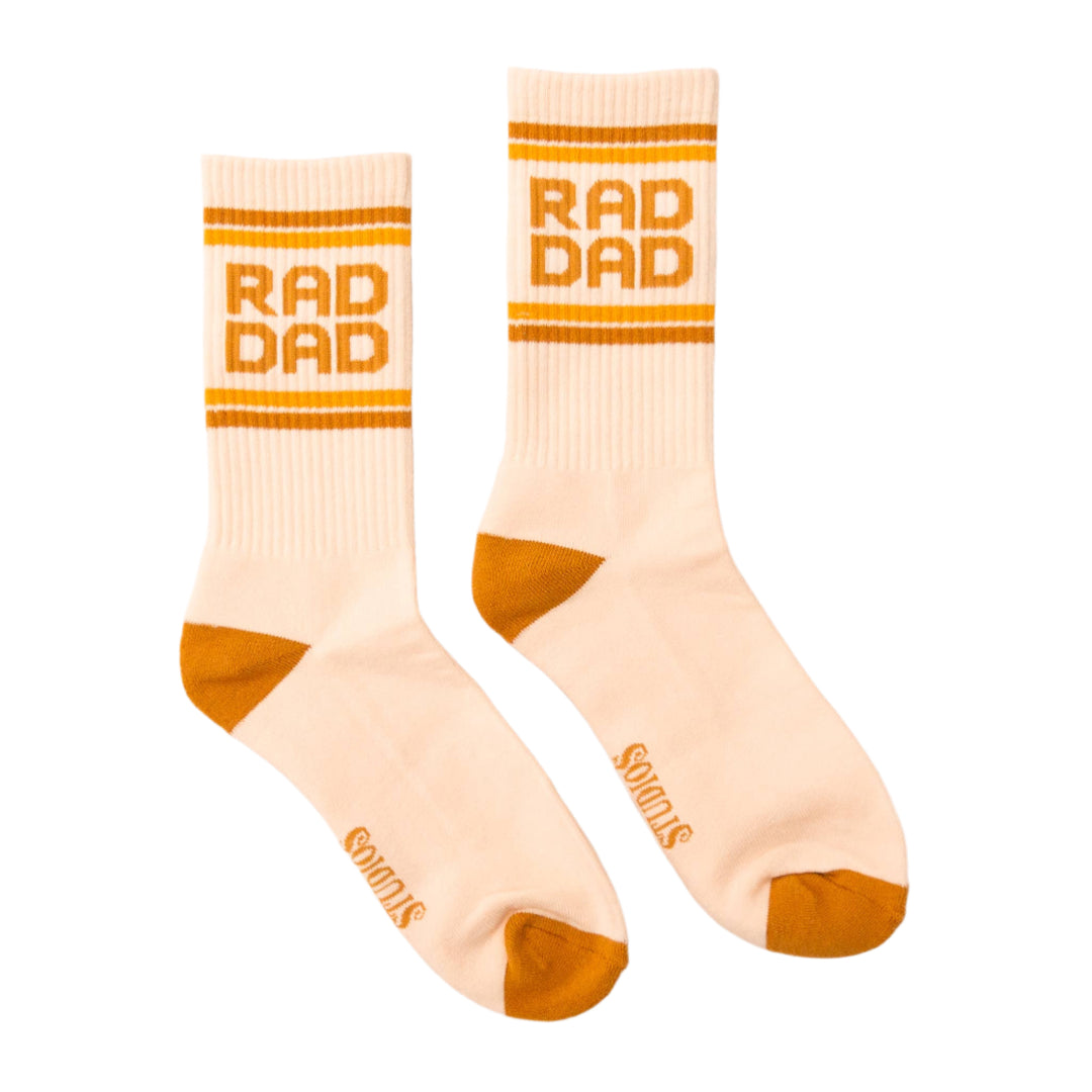 Rad Dad Ribbed Crew Socks Sunshine Studios Rad Dad Ribbed Crew Socks Bonjour Fete - Party Supplies