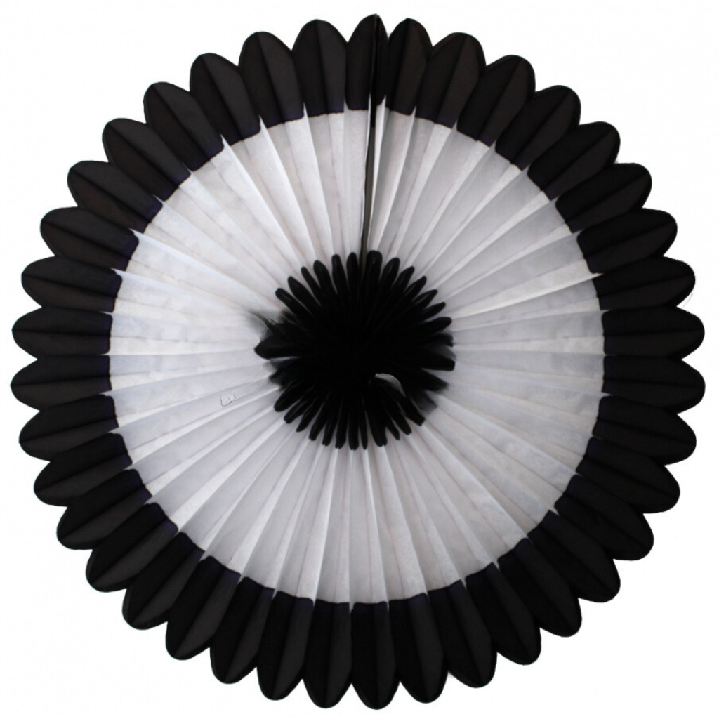 27" BLACK AND WHITE TISSUE FAN DECOR (Copy) Devra Party Hanging Decorations Bonjour Fete - Party Supplies