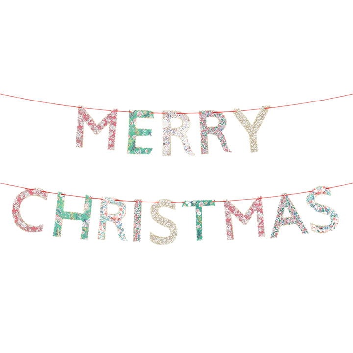 MERI MERI X LIBERTY MERRY CHRISTMAS GARLAND SET Meri Meri Christmas Holiday Party Decorations MERI MERI X LIBERTY MERRY CHRISTMAS GARLAND SET Bonjour Fete - Party Supplies