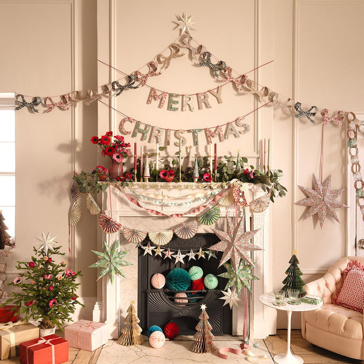MERI MERI X LIBERTY MERRY CHRISTMAS GARLAND SET Meri Meri Christmas Holiday Party Decorations MERI MERI X LIBERTY MERRY CHRISTMAS GARLAND SET Bonjour Fete - Party Supplies