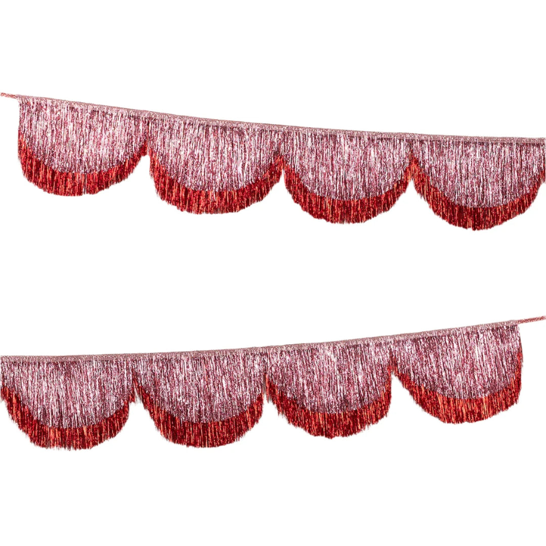 PINK TINSEL SCALLOP GARLAND Meri Meri Garlands & Banners PINK TINSEL SCALLOP GARLAND Bonjour Fete - Party Supplies