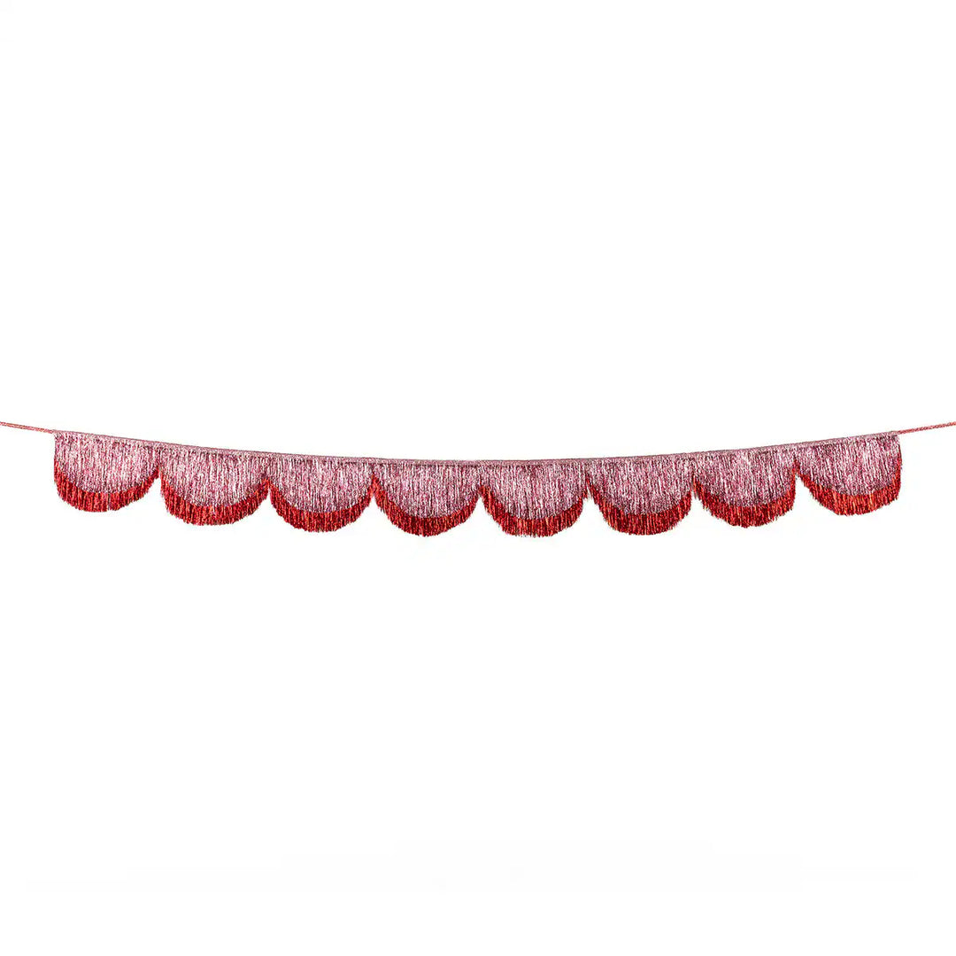 PINK TINSEL SCALLOP GARLAND Meri Meri Garlands & Banners PINK TINSEL SCALLOP GARLAND Bonjour Fete - Party Supplies