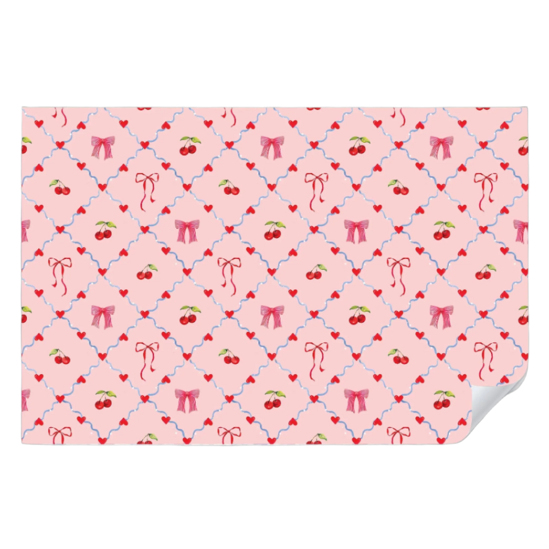 CHERRY & BOWS PLACEMAT PAD Cami Monet Table Covers & Placemats CHERRY & BOWS PLACEMAT PAD Bonjour Fete - Party Supplies