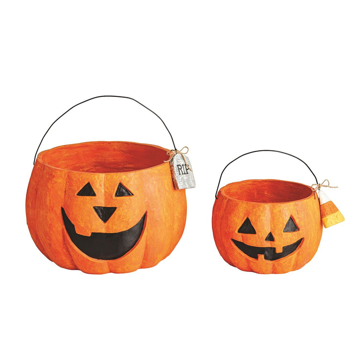 JACK-O-LANTERN TREAT BUCKET Mud Pie Halloween Home Decor JACK-O-LANTERN TREAT BUCKET Bonjour Fete - Party Supplies