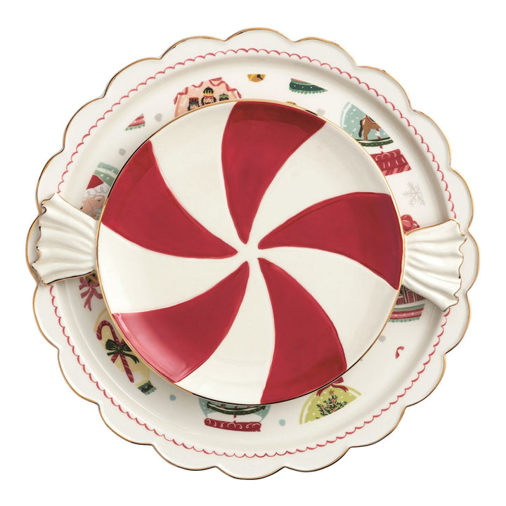 CHRISTMAS CANDY PLATTER SET Mud Pie Christmas Holiday Kitchen & Entertaining CHRISTMAS CANDY PLATTER SET Bonjour Fete - Party Supplies