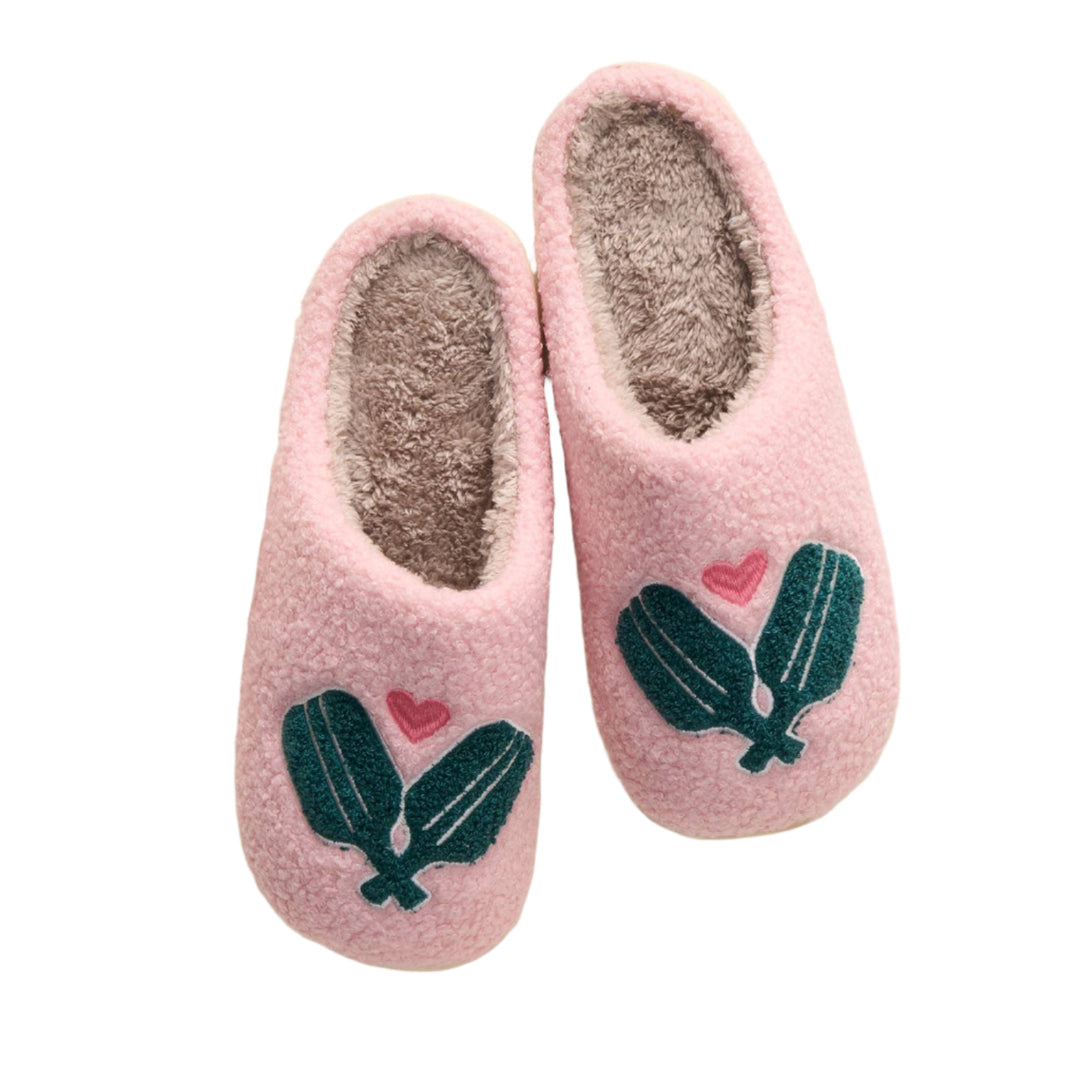 Fuzzy Slippers-Pickleball Paddles (Mixed - 2 S/M and 2 M/L) The Darling Effect Fuzzy Slippers-Pickleball Paddles (Mixed - 2 S/M and 2 M/L) Bonjour Fete - Party Supplies