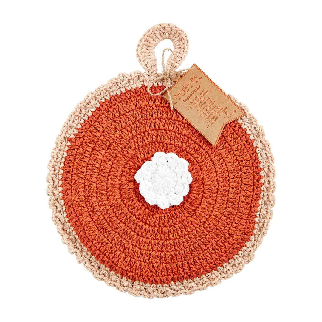 PIE POT HOLDER Mud Pie Thanksgiving Baking & Treats PUMPKIN PIE PIE POT HOLDER Bonjour Fete - Party Supplies