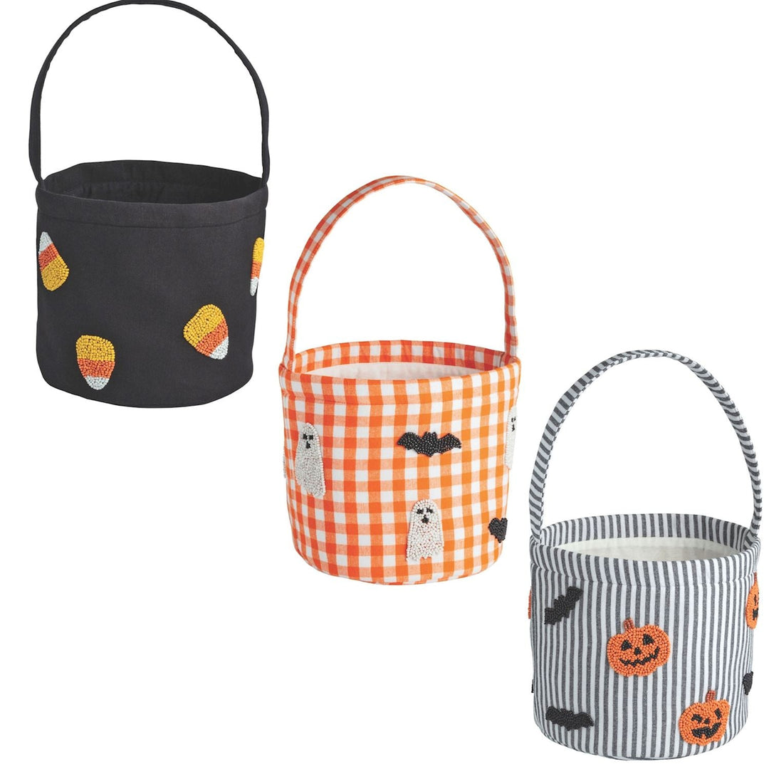 HALLOWEEN BEADED TREAT BUCKET Mud Pie Halloween Party Favors & Boo Baskets HALLOWEEN BEADED TREAT BUCKET Bonjour Fete - Party Supplies