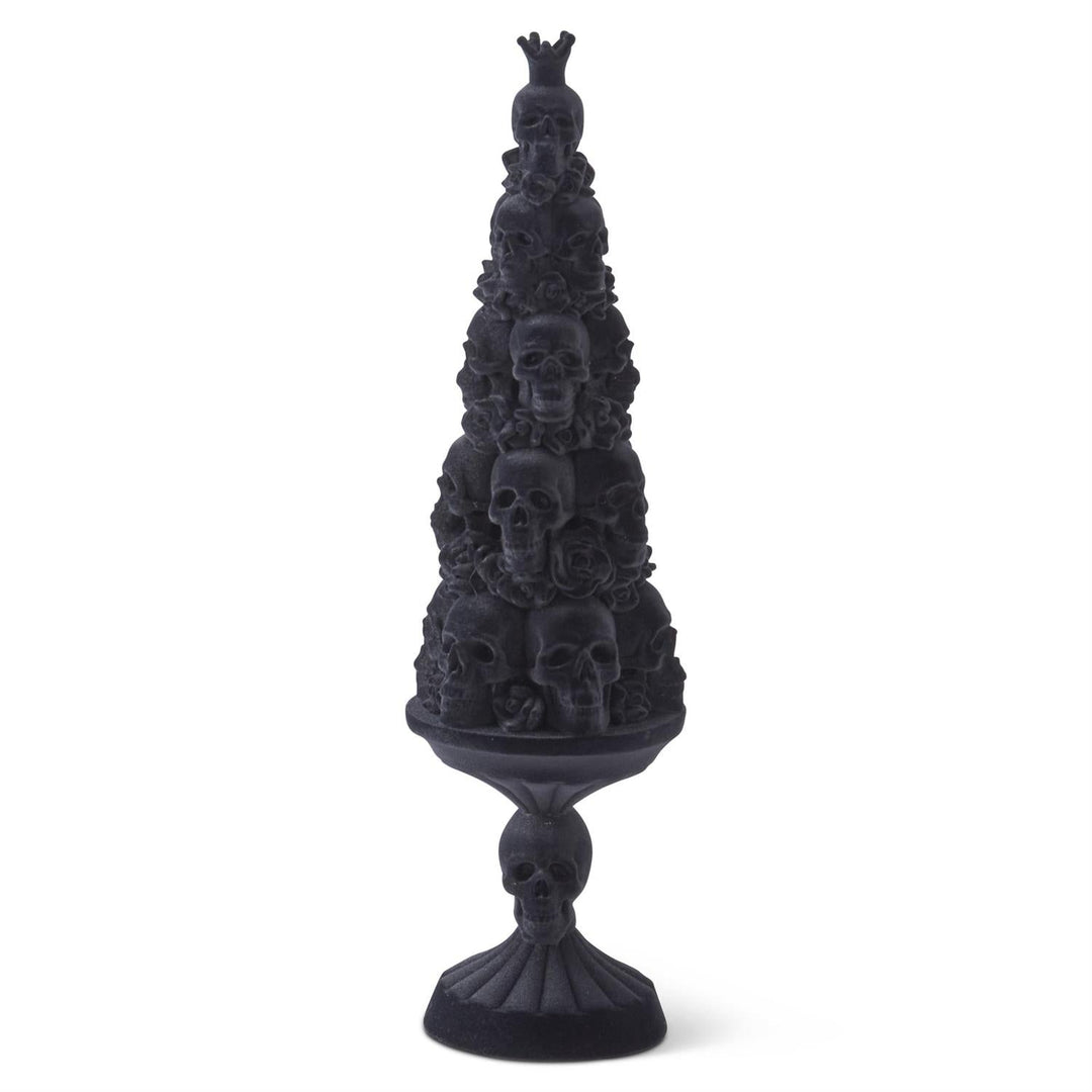 VELVET SKULL TOPIARY DECORATION K&K Interiors Halloween Home Decor VELVET SKULL TOPIARY DECORATION Bonjour Fete - Party Supplies