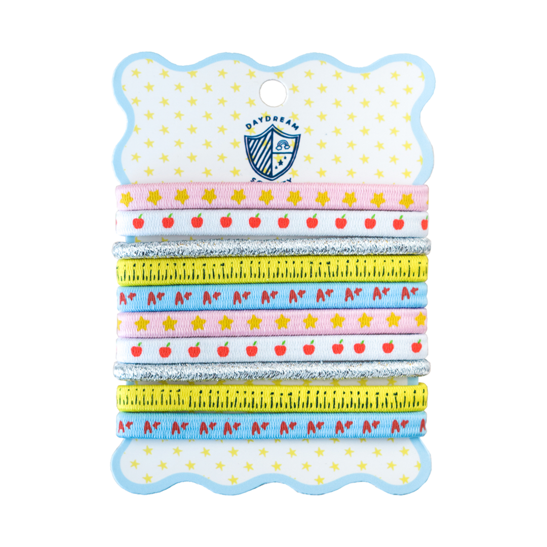 Smarty Pants Printed Pack of 10 Hair Tie Set Jollity & Co. + Daydream Society Smarty Pants Printed Pack of 10 Hair Tie Set Bonjour Fete - Party Supplies