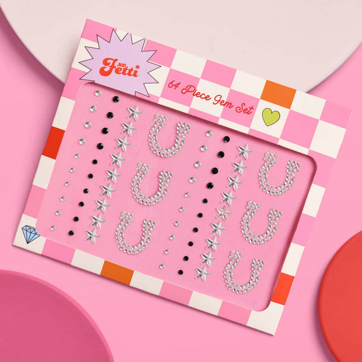 Texas Hold 'Em Gem Set - 64 adhesive face gems xo, Fetti Texas Hold 'Em Gem Set - 64 adhesive face gems Bonjour Fete - Party Supplies