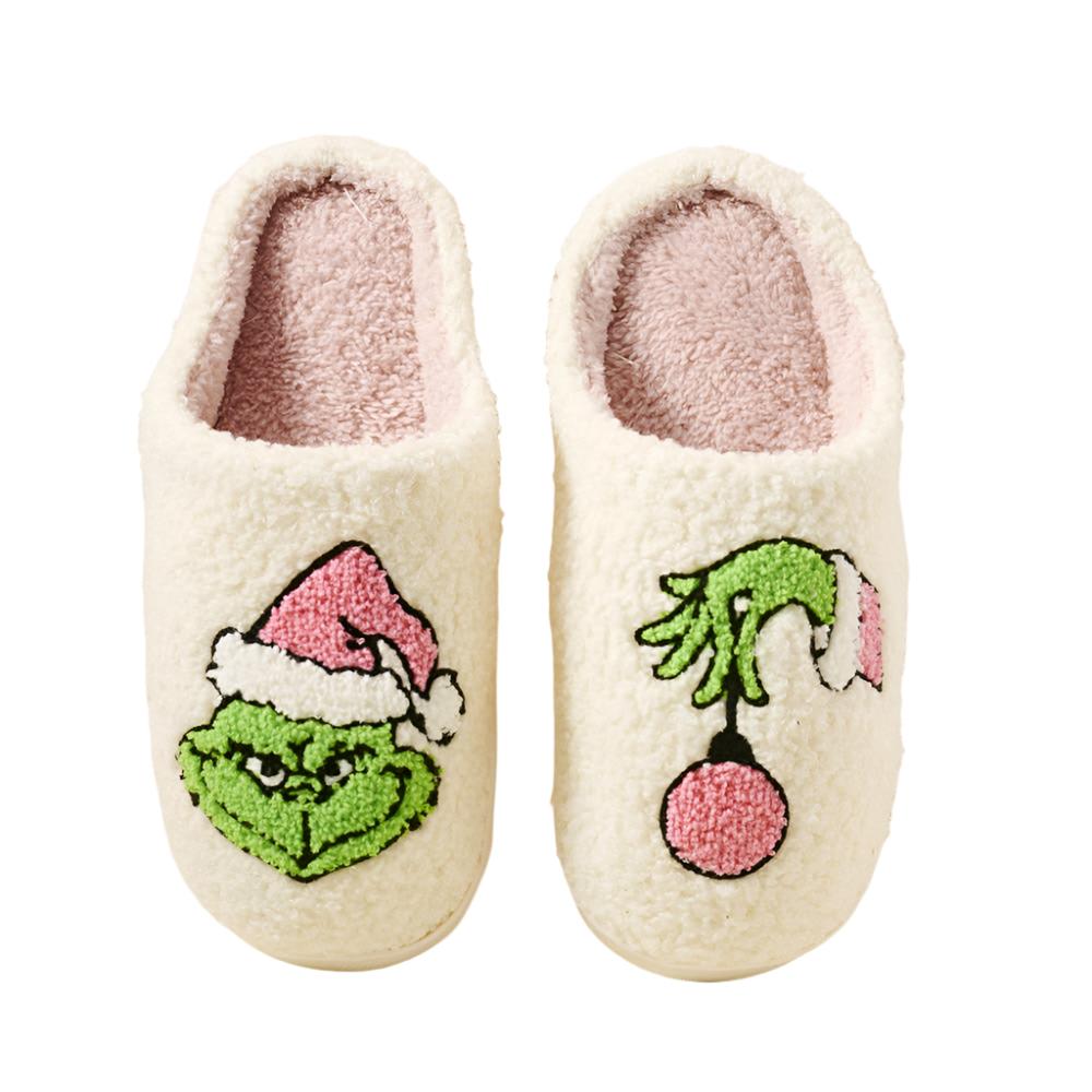 Christmas Grinch Home Slippers Wona Trading, Inc. Christmas Grinch Home Slippers Bonjour Fete - Party Supplies