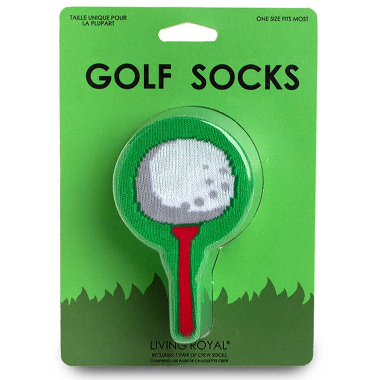 3D Packaged Crew Socks - Golf Ball on Tee - Green Living Royal 3D Packaged Crew Socks - Golf Ball on Tee - Green Bonjour Fete - Party Supplies