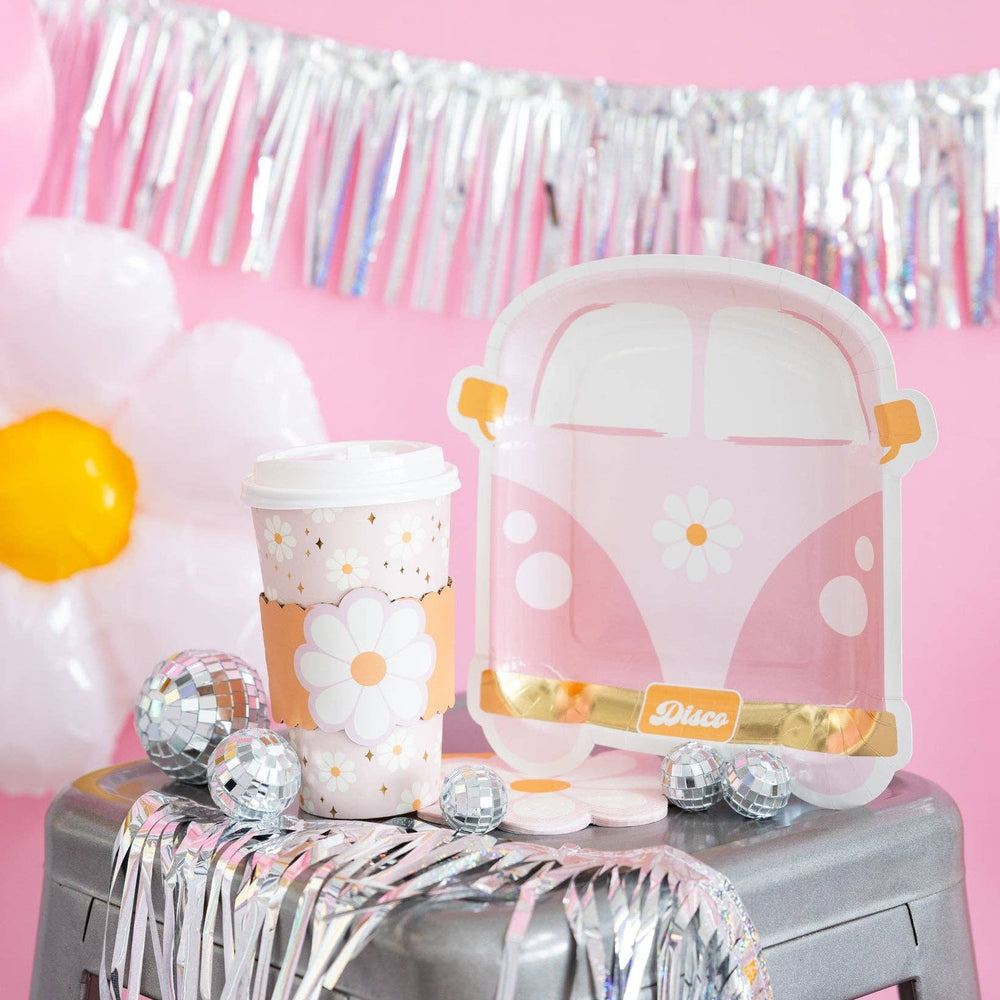 DISCO DAISY VAN PLATES My Mind’s Eye Plates DISCO DAISY VAN PLATES Bonjour Fete - Party Supplies