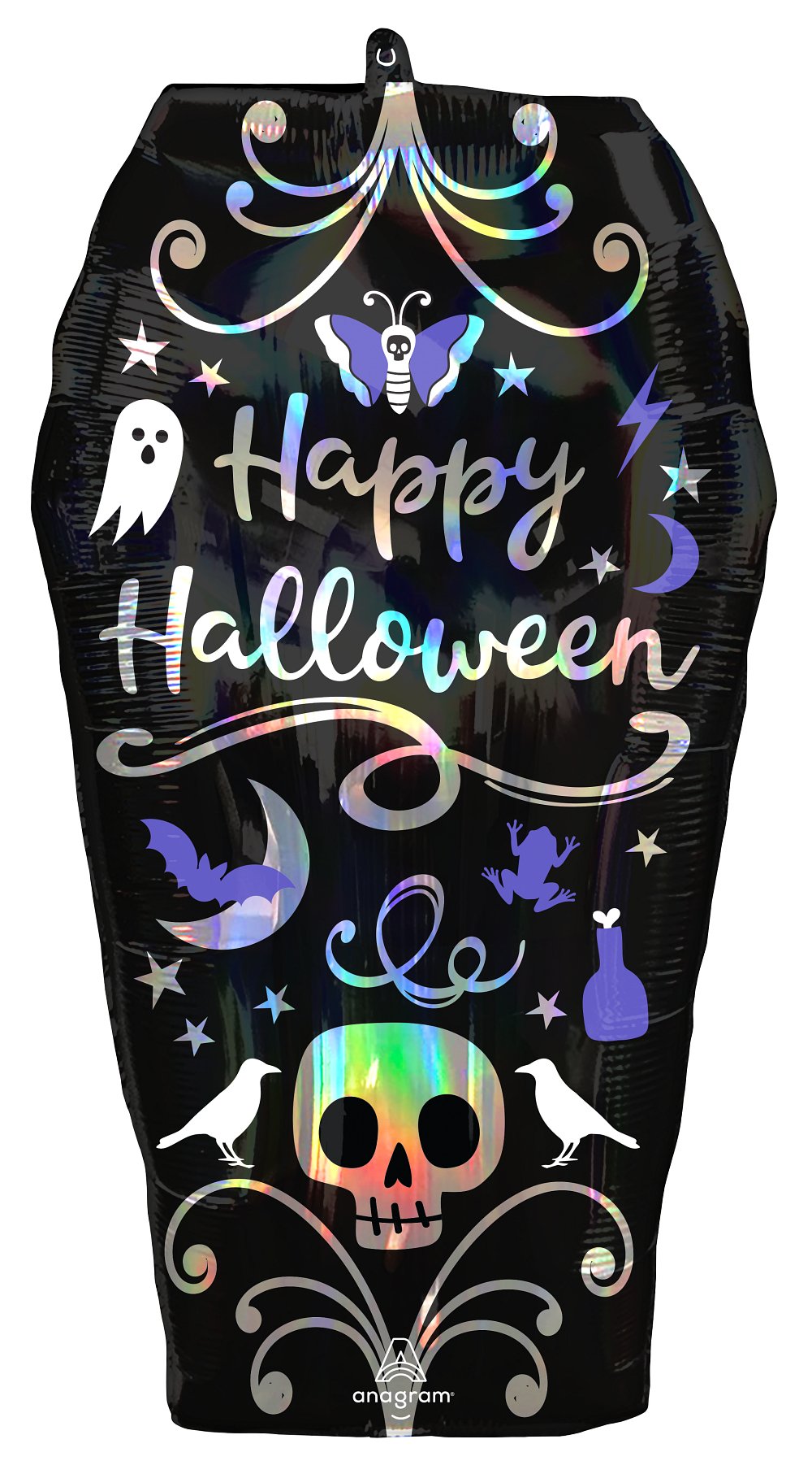 IRIDESCENT COFFIN HALLOWEEN BALLOON Anagram Halloween Balloons Bonjour Fete - Party Supplies