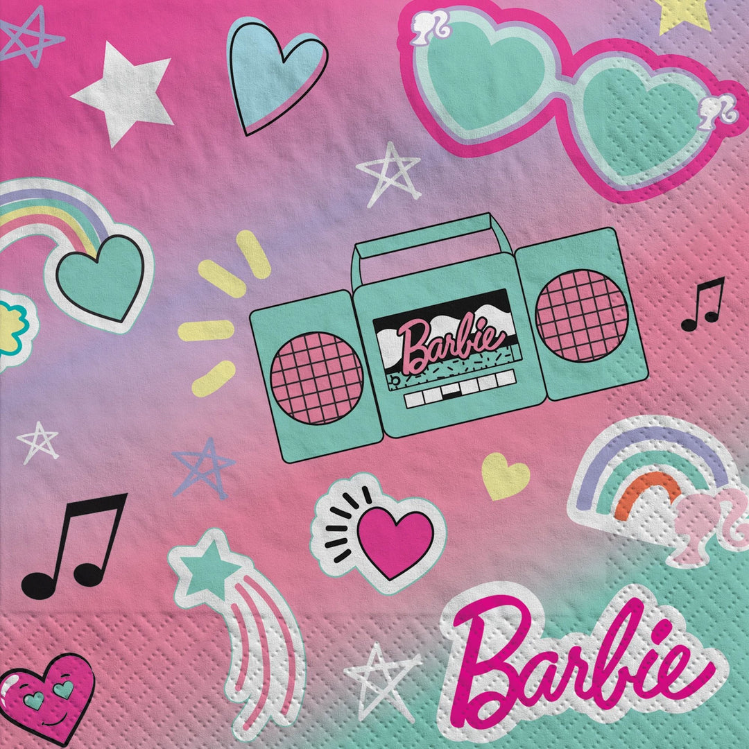 BARBIE BEVERAGE NAPKINS Amscan Bonjour Fete - Party Supplies