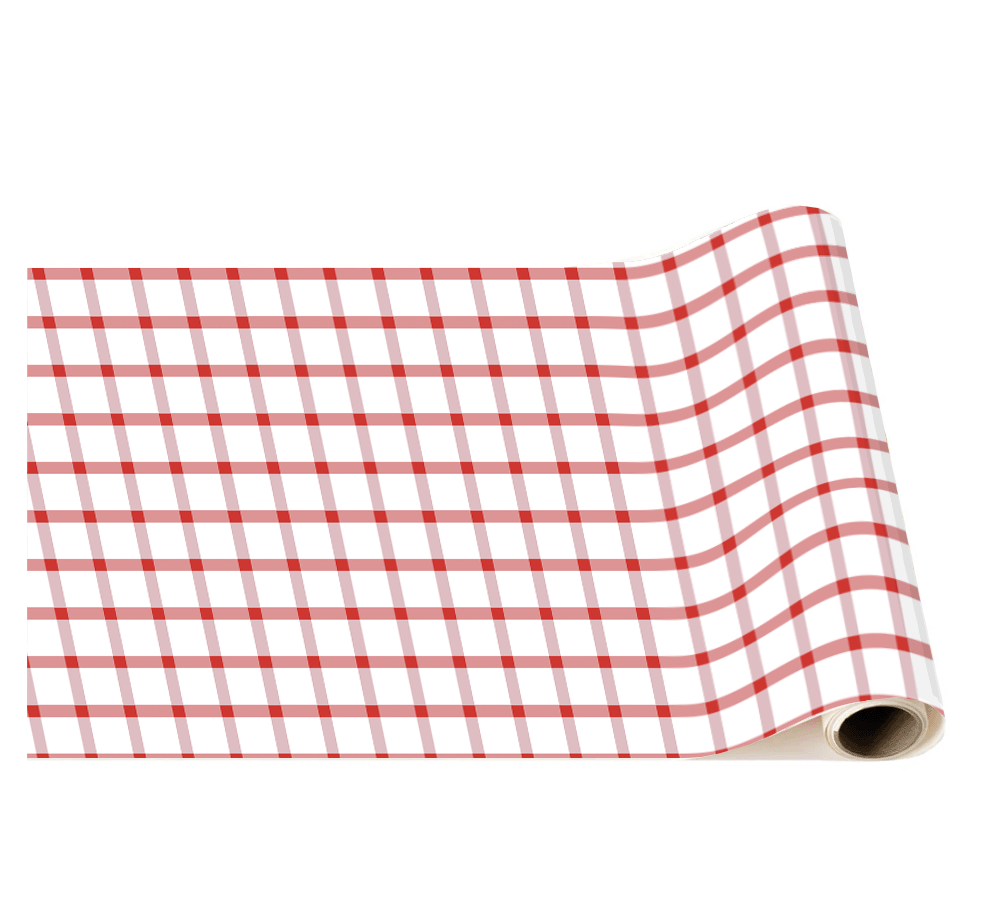 CHECKER RED GINGHAM TABLE RUNNER Bonjour Fête Table Covers & Placemats CHECKER RED GINGHAM TABLE RUNNER Bonjour Fete - Party Supplies