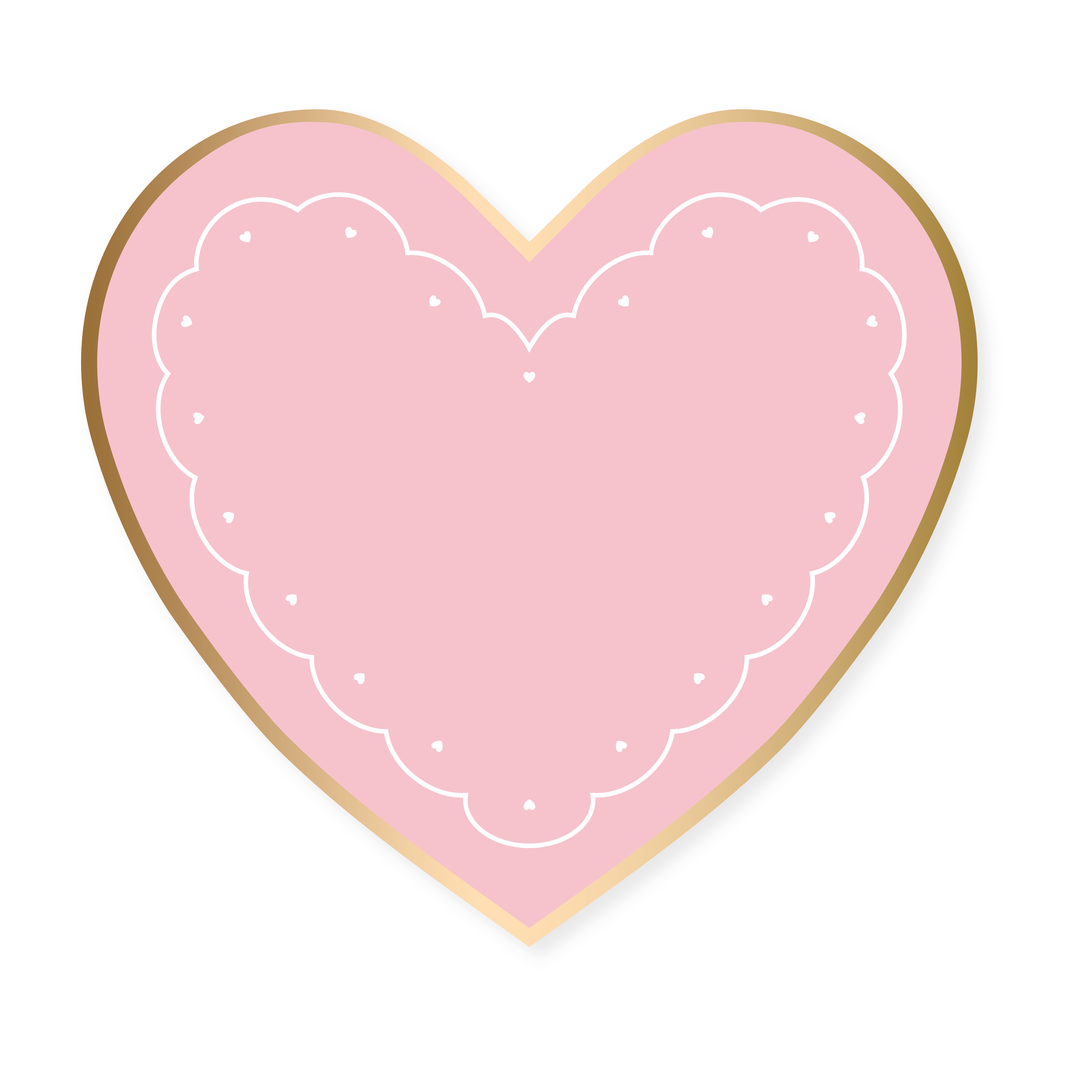 PINK VALENTINE HEART PLATES Bonjour Fete Plates PINK VALENTINE HEART PLATES Bonjour Fete - Party Supplies