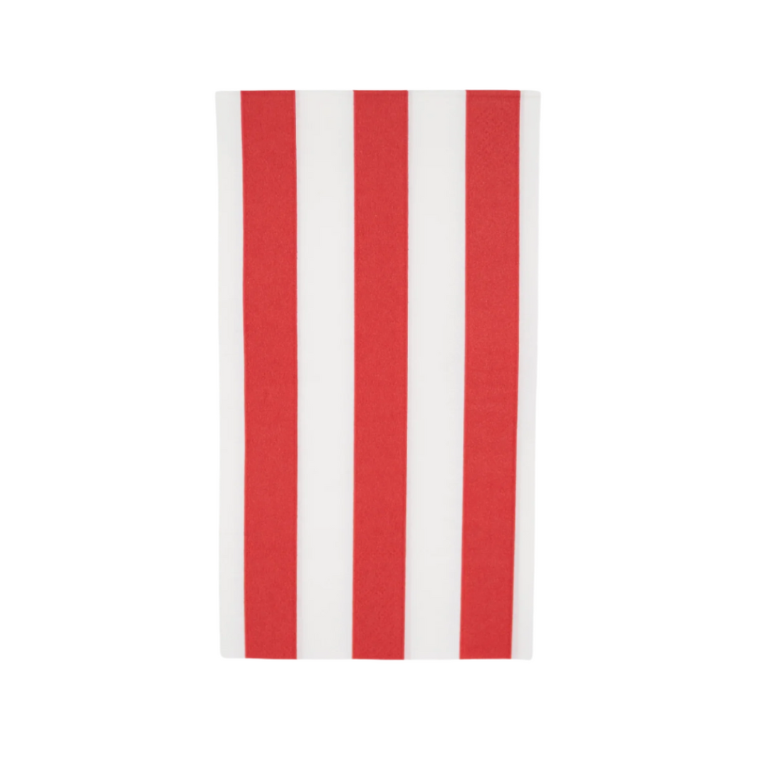 CHERRY RED CABANA STRIPE GUEST TOWELS Bonjour Fete NAPKINS Bonjour Fete - Party Supplies