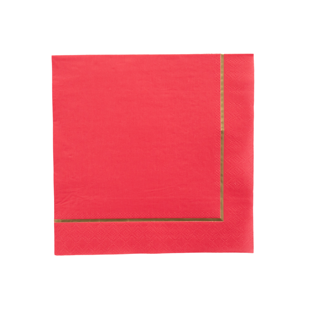 CHERRY RED PREMIUM LARGE NAPKINS Bonjour Fete Napkins Bonjour Fete - Party Supplies