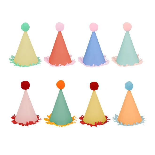 COLORFUL MINI PARTY HATS Meri Meri Bonjour Fete - Party Supplies