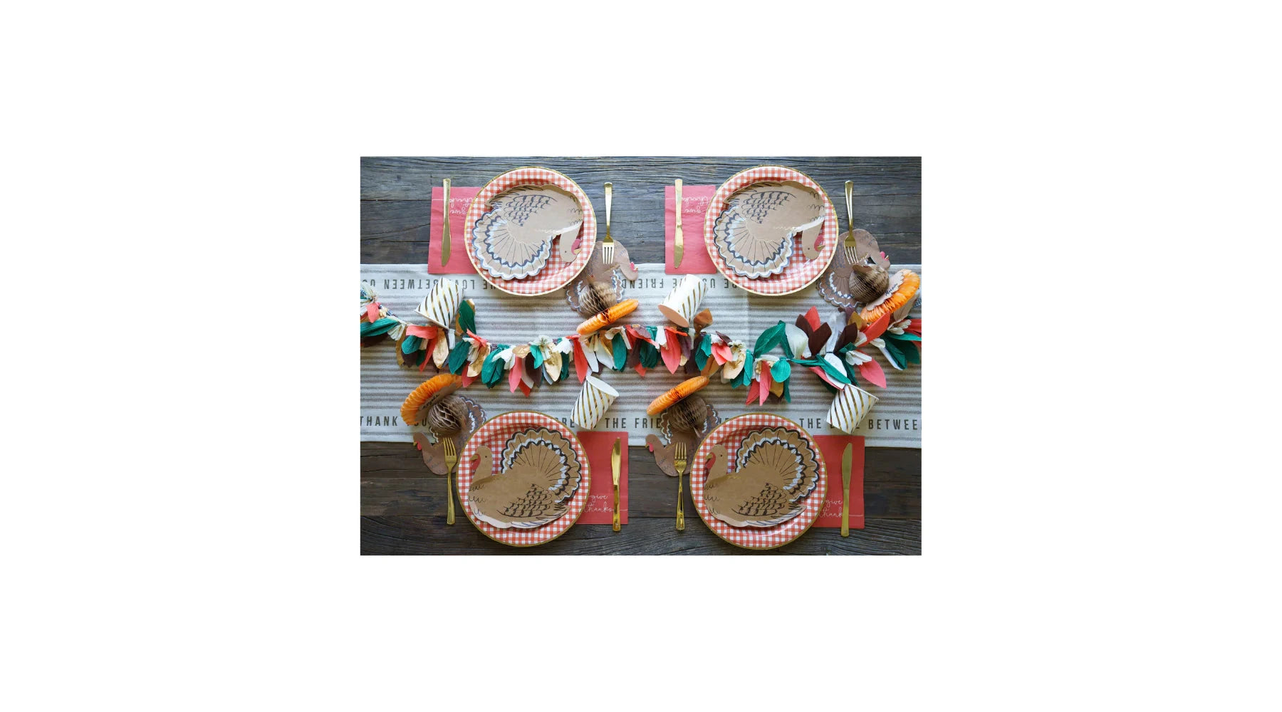 thanksgiving table setting ideas with turkey party supplies