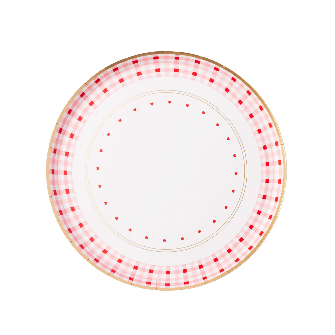 ELEGANT VALENTINE DESSERT PLATES Bonjour Fete Plates ELEGANT VALENTINE DESSERT PLATES Bonjour Fete - Party Supplies