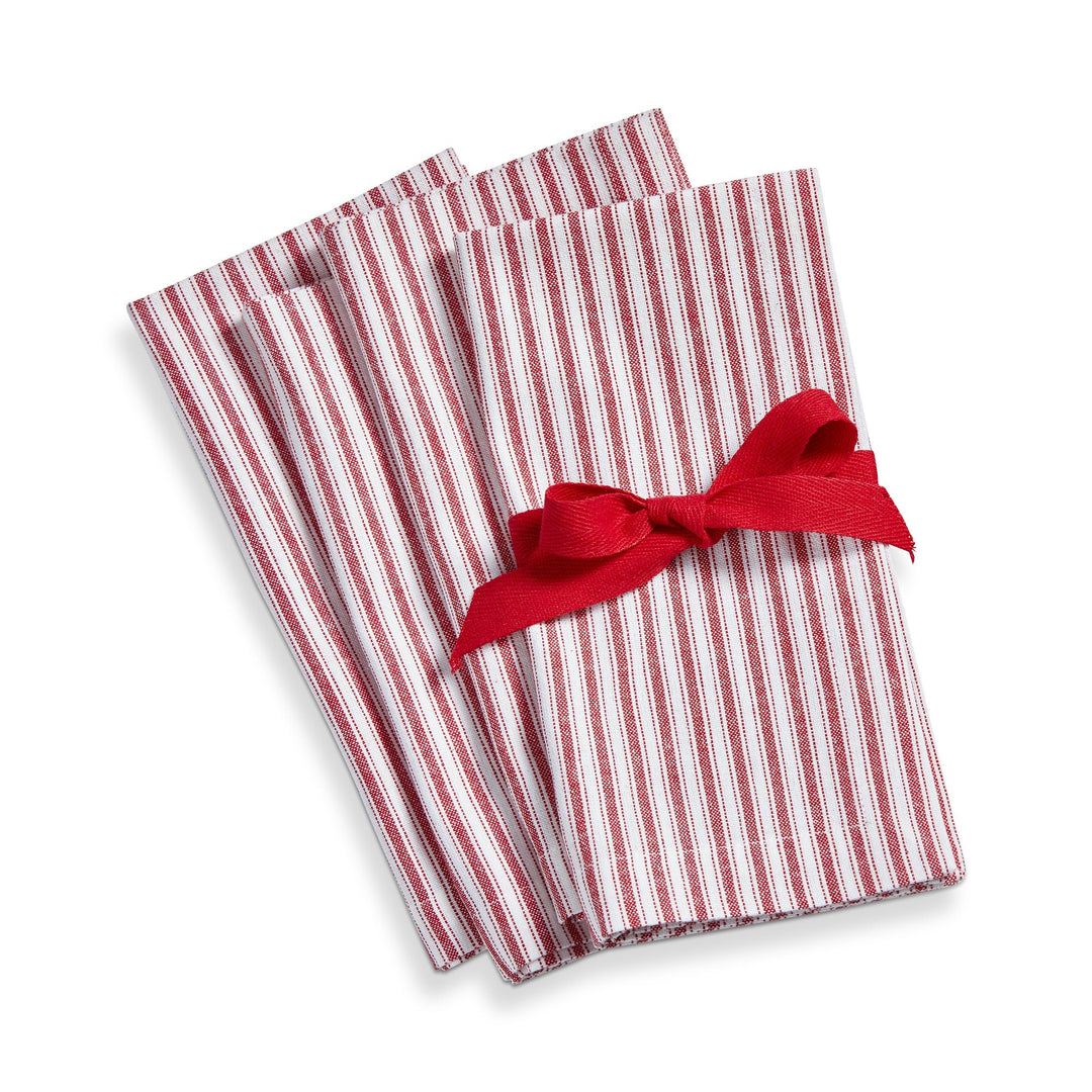 TICKING STRIPE CLOTH NAPKIN SET Tag Christmas Holiday Kitchen & Entertaining TICKING STRIPE CLOTH NAPKIN SET Bonjour Fete - Party Supplies