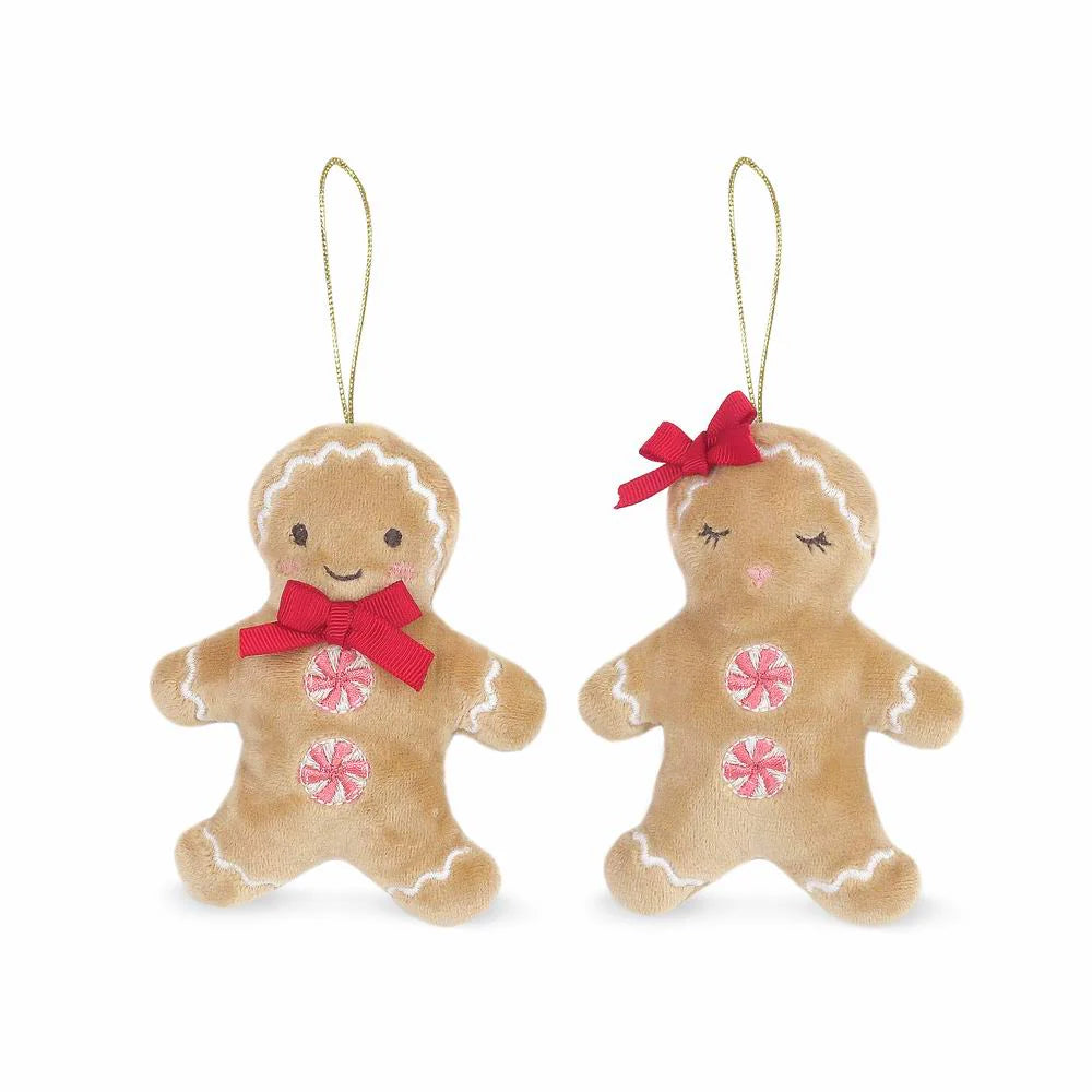 GINGERBREAD COUPLE ORNAMENTS Mon Ami Bonjour Fete - Party Supplies