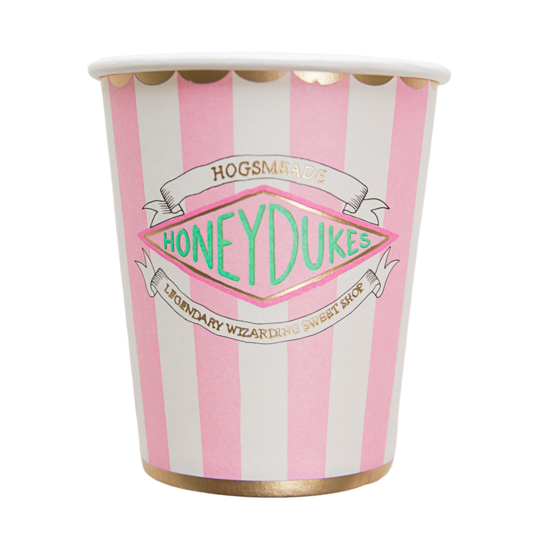 HARRY POTTER X BONJOUR FÊTE HONEYDUKES PINK STRIPE CUPS Bonjour Fete Cups HARRY POTTER X BONJOUR FÊTE HONEYDUKES PINK STRIPE CUPS Bonjour Fete - Party Supplies