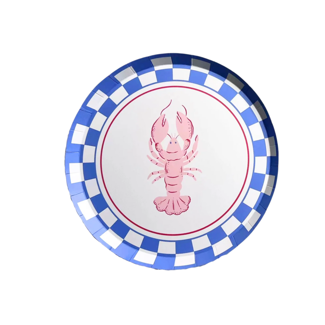 LE LOBSTER SMALL PLATES Bonjour Fete Plates LE LOBSTER SMALL PLATES Bonjour Fete - Party Supplies