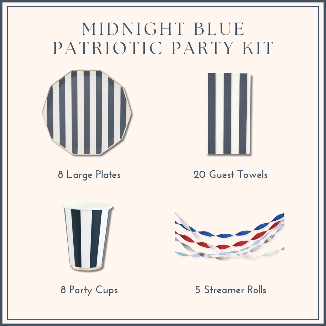 MIDNIGHT BLUE PATRIOTIC PARTY KIT Bonjour Fête  Bonjour Fete - Party Supplies