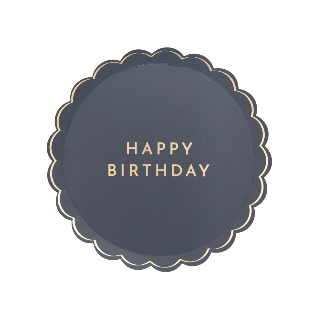 MIDNIGHT BLUE SIGNATURE HAPPY BIRTHDAY SMALL PLATES Bonjour Fete MIDNIGHT BLUE SIGNATURE HAPPY BIRTHDAY SMALL PLATES Bonjour Fete - Party Supplies