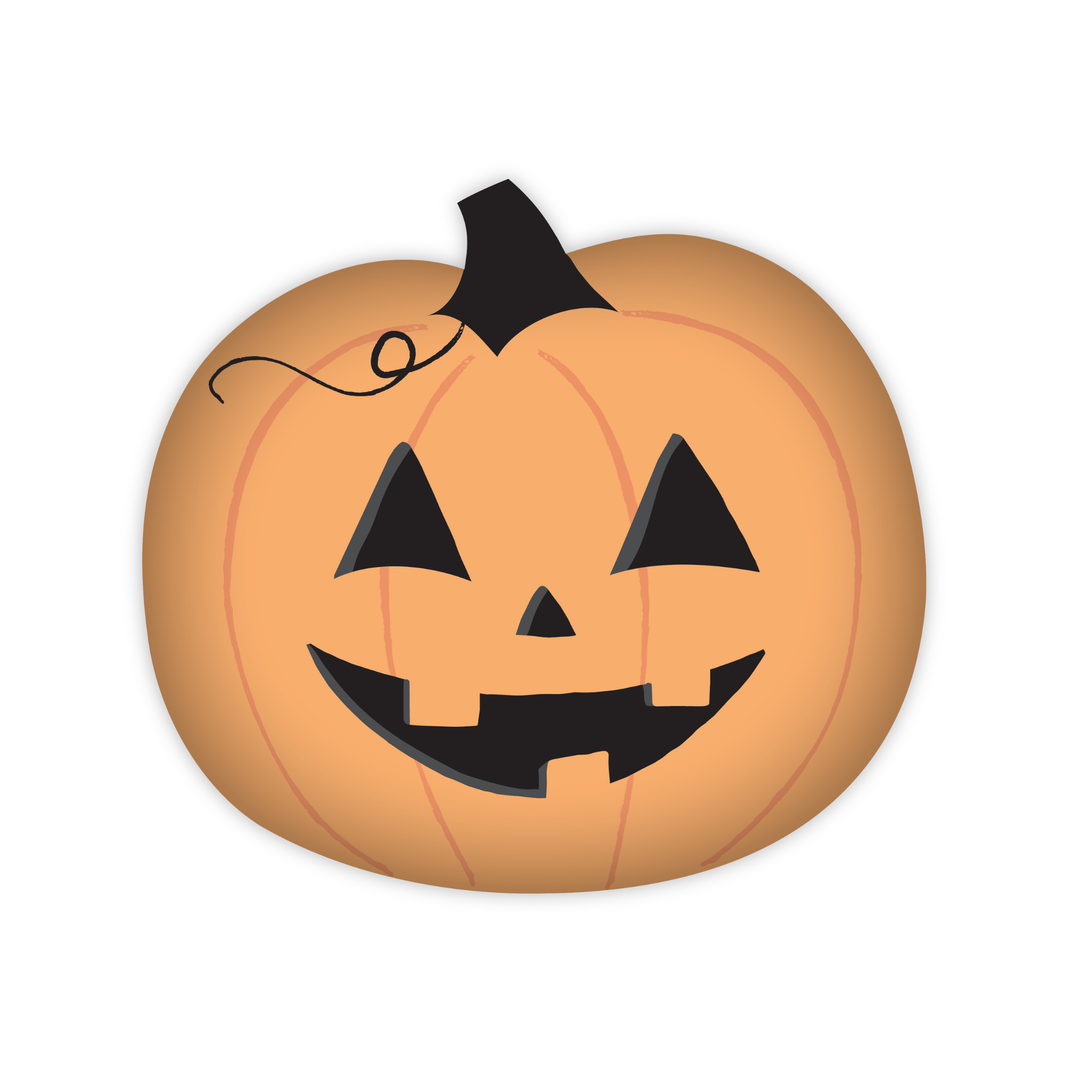 ORANGE JACK-O-LANTERN SMALL PLATES Bonjour Fete Plates ORANGE JACK-O-LANTERN SMALL PLATES Bonjour Fete - Party Supplies