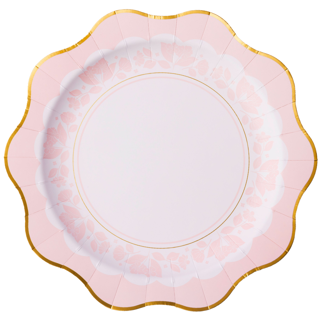 PETAL PINK ELEGANT FLORAL DINNER PLATES Bonjour Fete Plates PETAL PINK ELEGANT FLORAL DINNER PLATES Bonjour Fete - Party Supplies