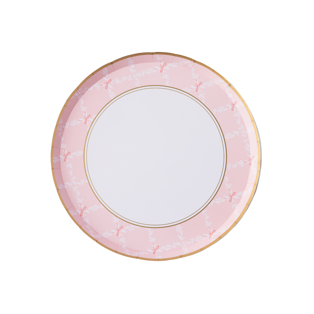 PETAL PINK TRELLIS SMALL PLATES Bonjour Fete Plates PETAL PINK TRELLIS SMALL PLATES Bonjour Fete - Party Supplies