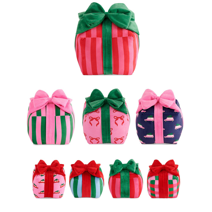 Shiraleah Assorted Set of 8 Patterns Gift Box Pillows, Multi Shiraleah Retail Décor Shiraleah Assorted Set of 8 Patterns Gift Box Pillows, Multi Bonjour Fete - Party Supplies