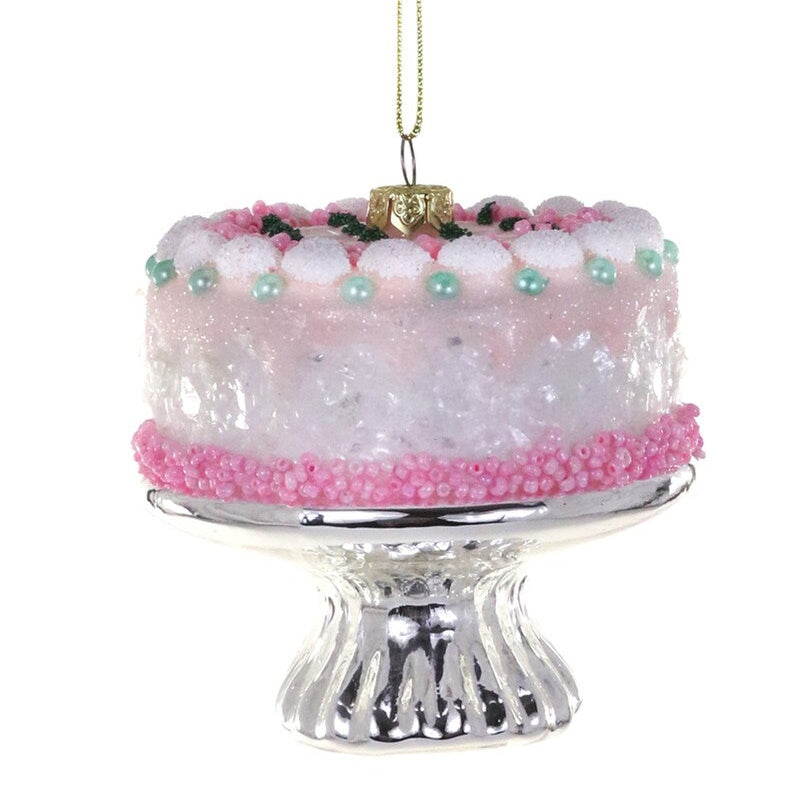RETRO PINK CAKE GLASS ORNAMENT BY CODY FOSTER Cody Foster Co. RETRO PINK CAKE GLASS ORNAMENT BY CODY FOSTER Bonjour Fete - Party Supplies