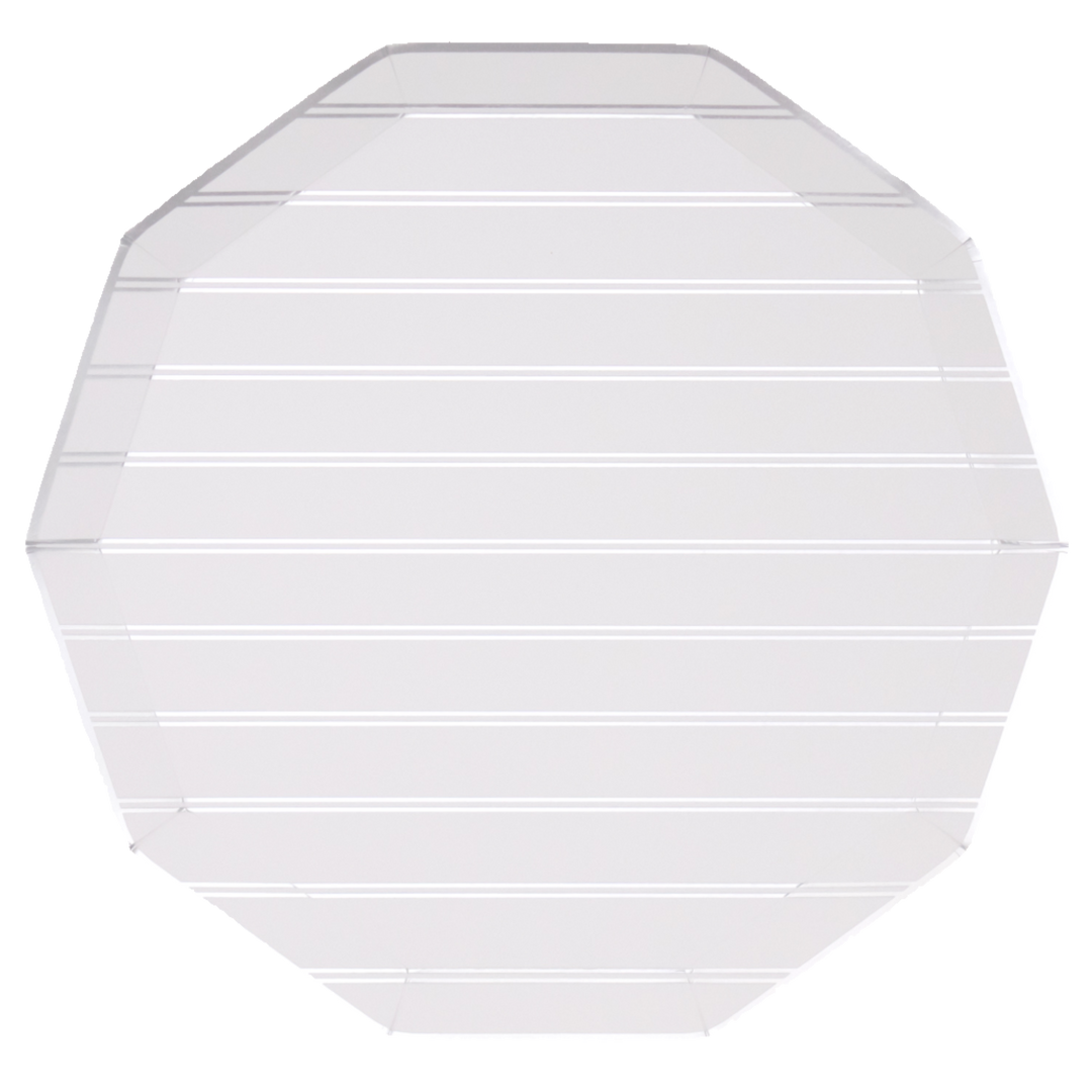 SILVER SIGNATURE STRIPE DINNER PLATE Bonjour Fete SILVER SIGNATURE STRIPE DINNER PLATES Bonjour Fete - Party Supplies