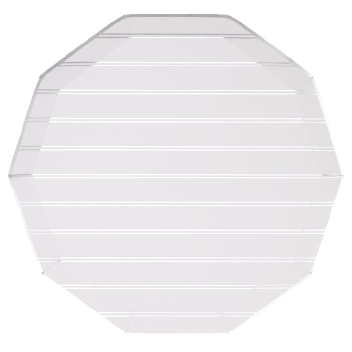 SILVER SIGNATURE STRIPE DINNER PLATE Bonjour Fete SILVER SIGNATURE STRIPE DINNER PLATES Bonjour Fete - Party Supplies