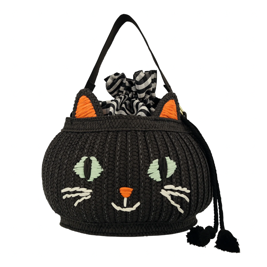 BLACK CAT BASKET BAG Meri Meri Halloween Party Favors & Boo Baskets Bonjour Fete - Party Supplies