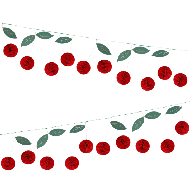 CHERRY HONEYCOMB GARLAND Meri Meri Garlands & Banners CHERRY HONEYCOMB GARLAND Bonjour Fete - Party Supplies