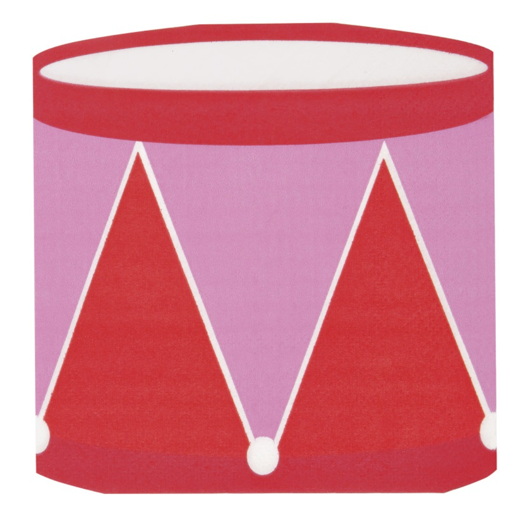 VIBRANT CHRISTMAS DRUM NAPKINS Unique Christmas Holiday Party Supplies VIBRANT CHRISTMAS DRUM NAPKINS Bonjour Fete - Party Supplies
